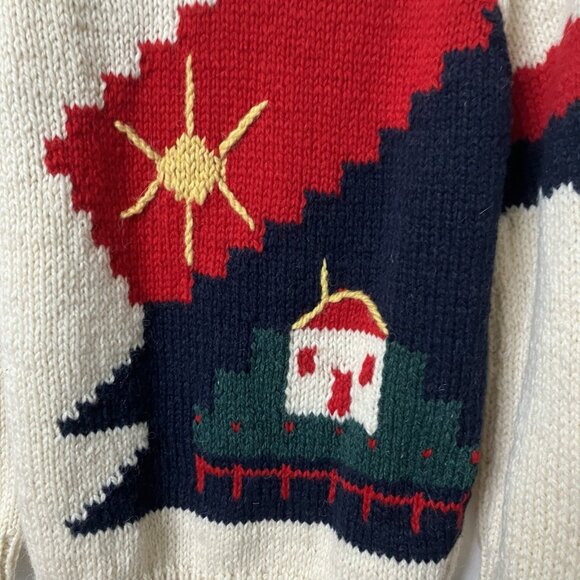 Vintage Alexander Wool Sweater Womens L Wool Handknit Greece Home Cottage Knit - Picture 2 of 7